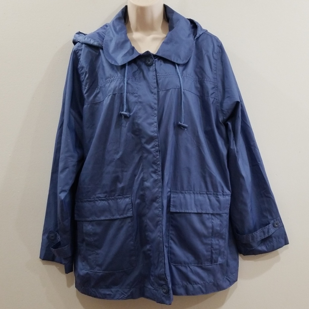 Tudor Court By Haband Womens Blue Windbreaker
